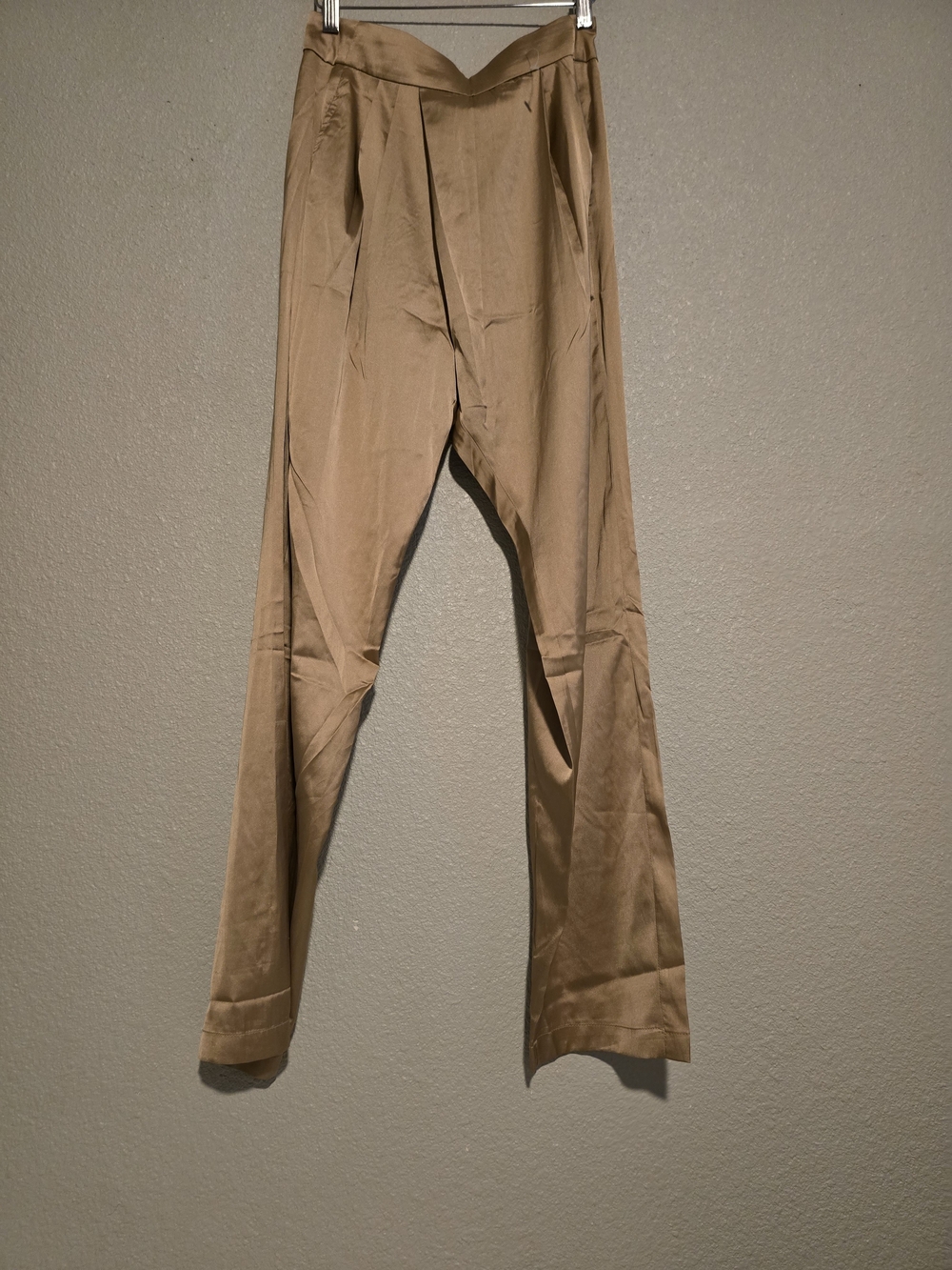 Women’s Tan High-Waist Tailored Pants